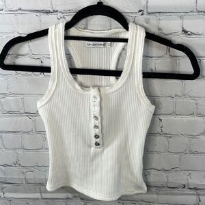 👕✨ Toby Heart Ginger White Ribbed Crop Top - Size XS